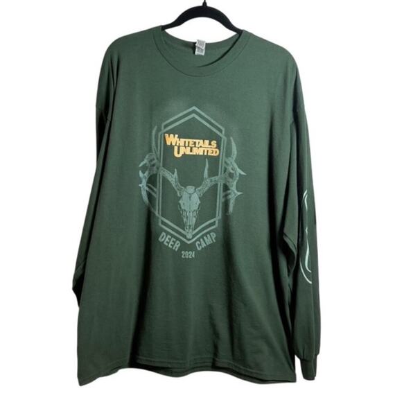 white tails unlimited Other - Unlimited Whitetails Green Long Sleeve Tee with Nature Graphic 2XL TG